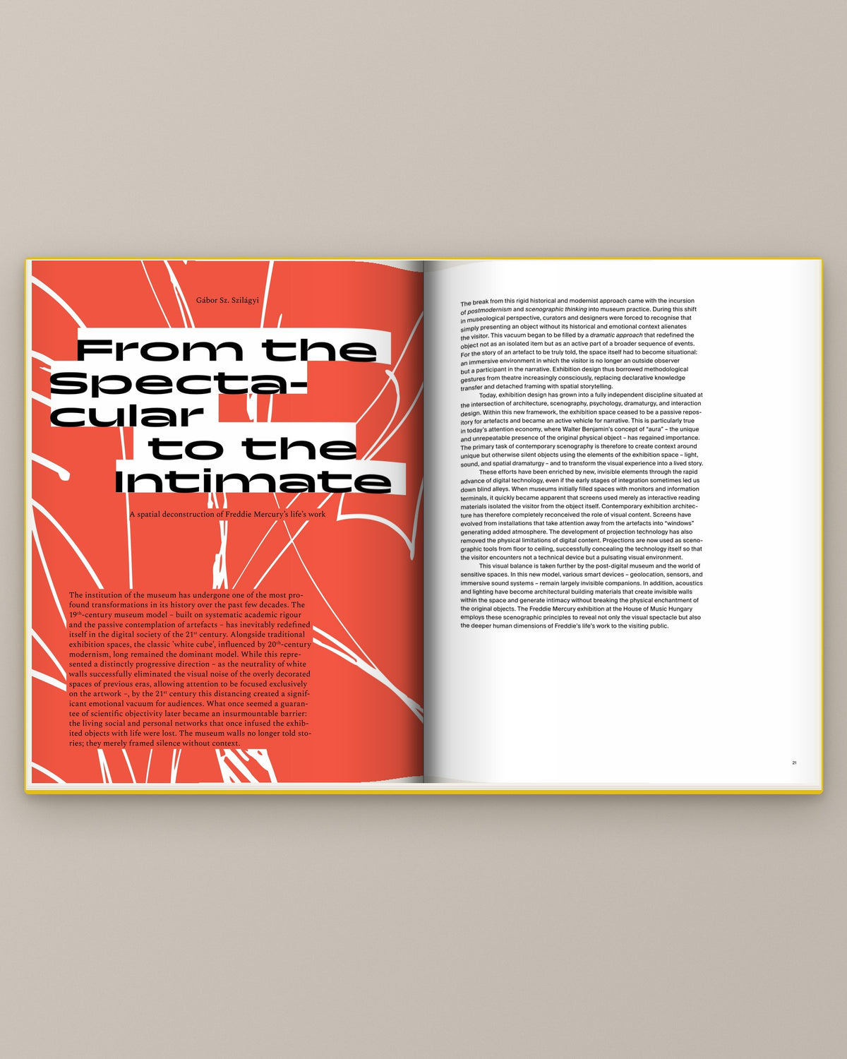 Spread from Freddie — Beyond the Curtain opening Gábor Sz. Szilágyi’s essay “From the Spectacular to the Intimate”
