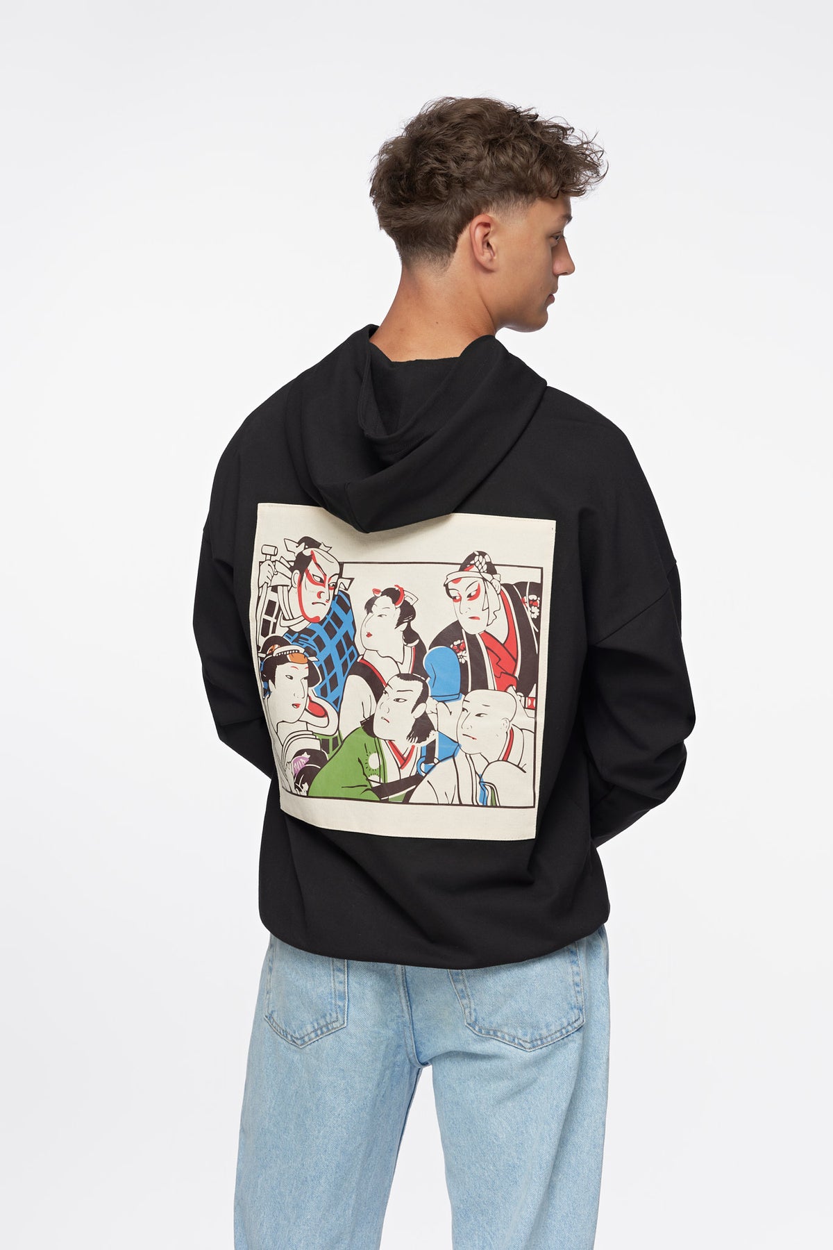 Back of the Japanese Hoodie with the ukiyo-e print