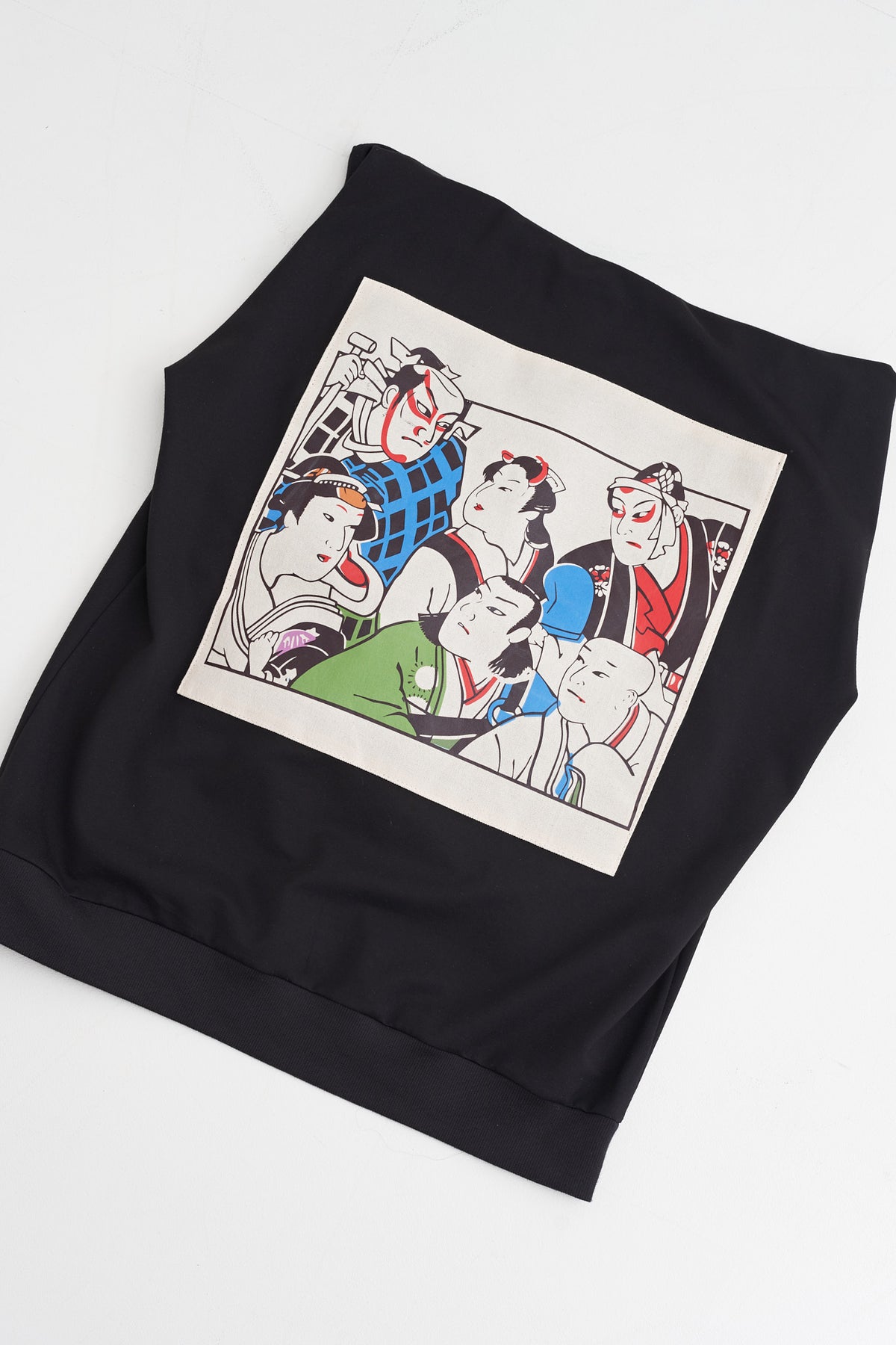 Japanese Hoodie folded, ukiyo-e print detail