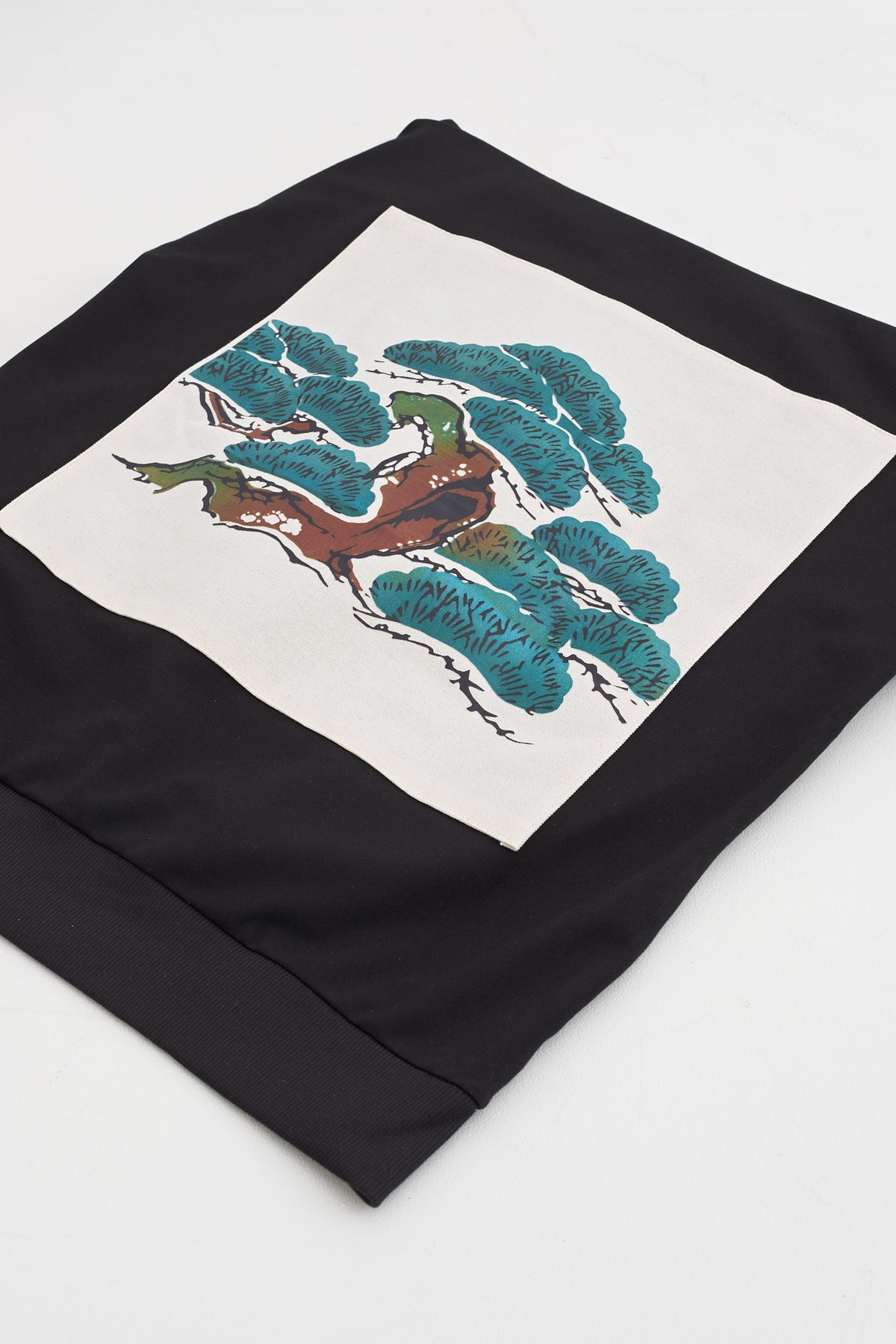 Close-up of the pine tree print