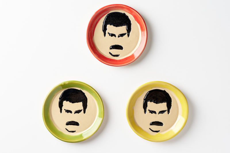 Three trinket dishes with the Freddie motif